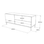 Έπιπλο TV Levante χρώματος oak μαύρο 120x35 5x46 4cm ed1559 - Image 2