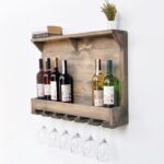 Ξύλινη βάση κρασιού Icir καρυδί ξύλο 70x12x50εκ ed1563 - Image 4