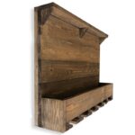 Ξύλινη βάση κρασιού Icir καρυδί ξύλο 70x12x50εκ ed1563 - Image 2