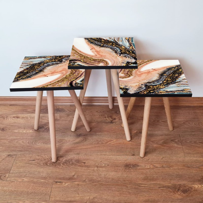 15699_0-800x800 Τραπέζια βοηθητικά Shape σαλονιού 3 τεμάχια multicolor MDF ξύλινα πόδια 35x52cm ed15699 - Image 1