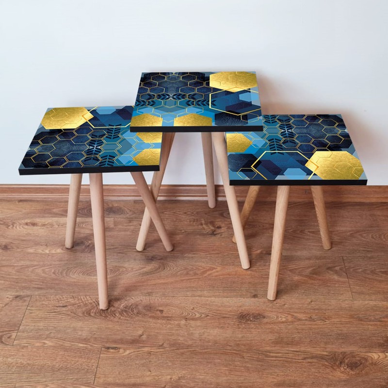 15713_0-800x800 Τραπέζια βοηθητικά Shape σαλονιού 3 τεμάχια navy blue χρυσό MDF ξύλινα πόδια 35x52cm ed15713 - Image 1