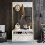 Έπιπλο εισόδου Devin άσπρο μελαμίνη μεταλλικά πόδια 94x35 3x180εκ ed1571