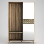 Έπιπλο εισόδου Marvin καρυδί σκούρο πράσινο μελαμίνη 120x35x192εκ ed1573 - Image 4