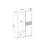 Έπιπλο εισόδου Marvin καρυδί σκούρο πράσινο μελαμίνη 120x35x192εκ ed1573 - Image 2