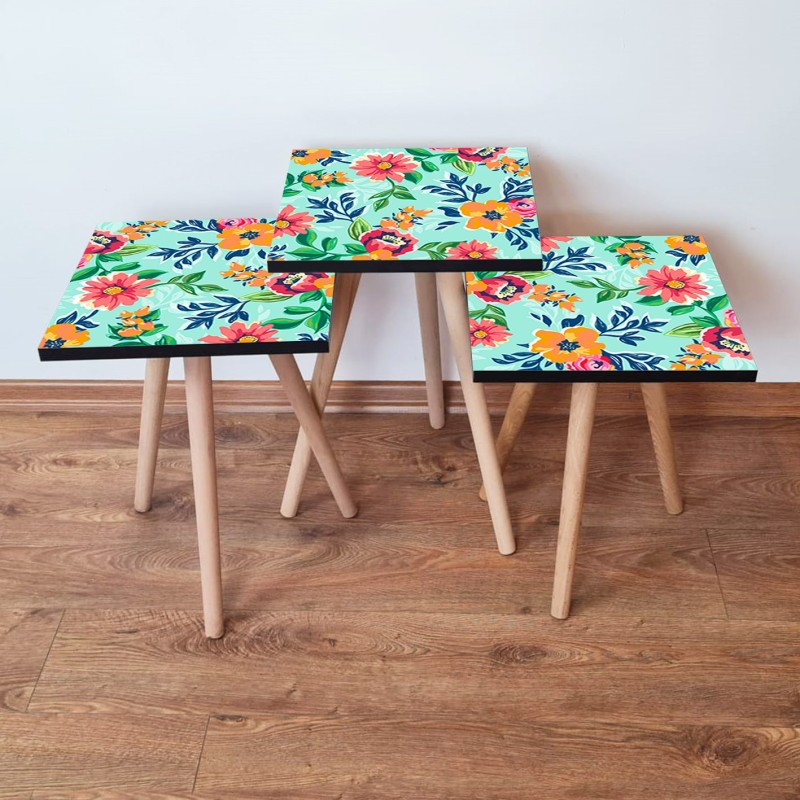 15750_0-800x800 Τραπέζια βοηθητικά Shape σαλονιού 3 τεμάχια multicolor MDF ξύλινα πόδια 35x52cm ed15750 - Image 1