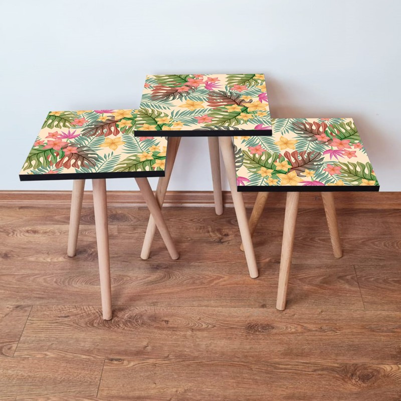 15754_0-800x800 Τραπέζια βοηθητικά Shape σαλονιού 3 τεμάχια multicolor MDF ξύλινα πόδια 35x52cm ed15754 - Image 1