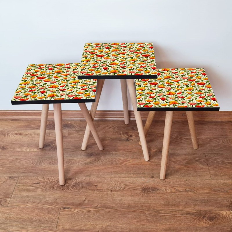 15805_0-800x800 Τραπέζια βοηθητικά Shape σαλονιού 3 τεμάχια multicolor MDF ξύλινα πόδια 35x52cm ed15805 - Image 1