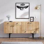 Μπουφέ Latina oak μαύρο χρώμα μελαμίνη 140x40x70cm ed1584