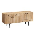 Μπουφέ Latina oak μαύρο χρώμα μελαμίνη 140x40x70cm ed1584 - Image 4