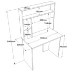 Γραφείο Bo Atlantic Pine λευκό χρώμα μελαμίνη 90x51 6x148 6cm ed15854 - Image 2