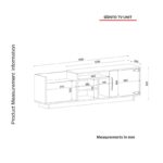 Έπιπλο TV Apostolo χρώματος μαύρο καρυδί 180x35x55cm ed1586 - Image 2