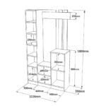 Έπιπλο εισόδου Kali άσπρο μελαμίνη 113 6x35x180εκ ed15873 - Image 2