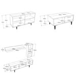 Σετ επίπλων σαλονιού Meglio μελαμίνη atlantic pine ανθρακί 138x29x44 1cm ed15874 - Image 3