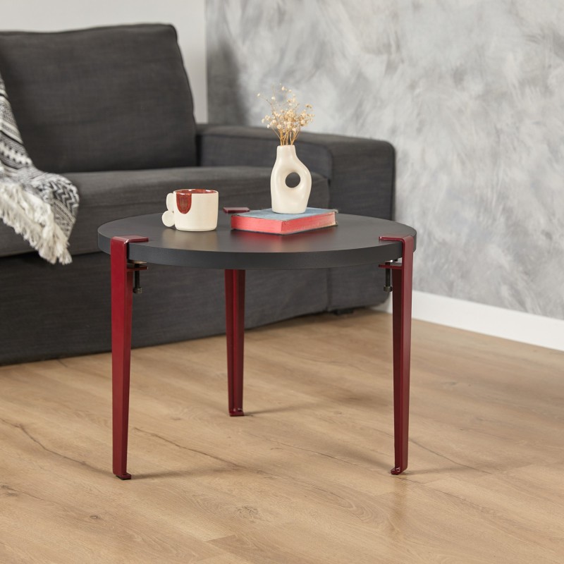 15879_0-800x800 Τραπεζάκι σαλονιού Frati ανθρακί κόκκινο 60x45cm ed15879 - Image 1