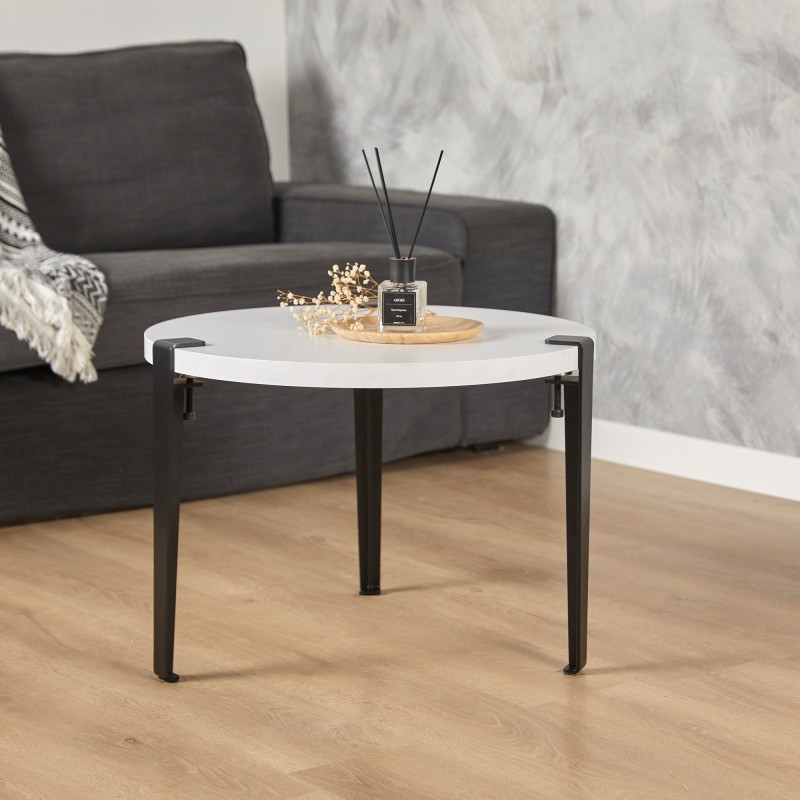 15883_0-800x800 Τραπεζάκι σαλονιού Frati άσπρο μαύρο 60x45cm ed15883 - Image 1