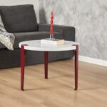 Τραπεζάκι σαλονιού Frati άσπρο κόκκινο 60x45cm ed15884