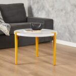 Τραπεζάκι σαλονιού Frati άσπρο κίτρινο 60x45cm ed15887