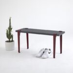 Σκαμπό Khalkeus ανθρακί κόκκινο μελαμίνη 90x30x45εκ ed15894