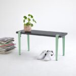 Σκαμπό Khalkeus ανθρακί μέντα πράσινο μελαμίνη 90x30x45εκ ed15895