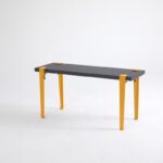 Σκαμπό Khalkeus ανθρακί κίτρινο μελαμίνη 90x30x45εκ ed15897 - Image 5