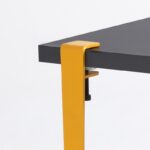 Σκαμπό Khalkeus ανθρακί κίτρινο μελαμίνη 90x30x45εκ ed15897 - Image 3