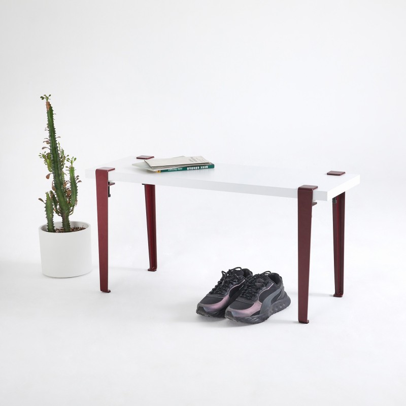 15900_0-800x800 Σκαμπό Khalkeus άσπρο κόκκινο μελαμίνη 90x30x45εκ ed15900 - Image 1