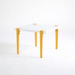 Τραπεζάκι σαλονιού Alichero άσπρη κίτρινη μελαμίνη 60x45cm ed15929 - Image 5