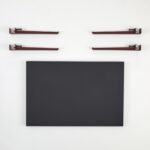 Τραπέζι σαλονιού Neda ανθρακί μελαμίνη κόκκινο μεταλλικά πόδια 90x60x45εκ ed15964 - Image 4