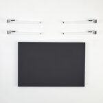 Τραπέζι σαλονιού Neda ανθρακί μελαμίνη άσπρο μεταλλικά πόδια 90x60x45εκ ed15966 - Image 4