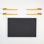 Τραπέζι σαλονιού Neda ανθρακί μελαμίνη κίτρινα μεταλλικά πόδια 90x60x45εκ ed15967 - Image 4