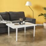 Τραπέζι σαλονιού Neda άσπρο μελαμίνη άσπρα μεταλλικά πόδια 90x60x45εκ ed15968