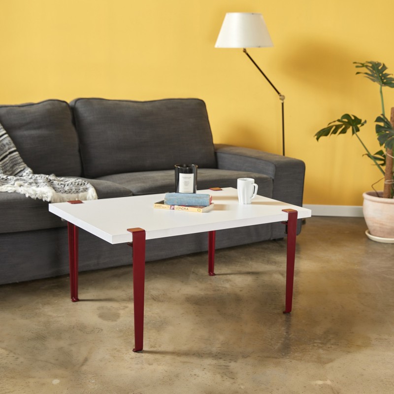 15970_0-800x800 Τραπέζι σαλονιού Neda άσπρο μελαμίνη κόκκινο μεταλλικά πόδια 90x60x45εκ ed15970 - Image 1