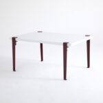 Τραπέζι σαλονιού Neda άσπρο μελαμίνη κόκκινο μεταλλικά πόδια 90x60x45εκ ed15970 - Image 5