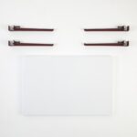 Τραπέζι σαλονιού Neda άσπρο μελαμίνη κόκκινο μεταλλικά πόδια 90x60x45εκ ed15970 - Image 4