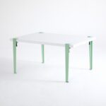 Τραπέζι σαλονιού Neda άσπρο μελαμίνη πράσινα μεταλλικά πόδια 90x60x45εκ ed15971 - Image 5