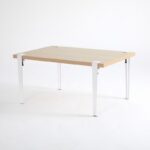 Τραπέζι σαλονιού Neda δρυς μελαμίνη λευκά μεταλλικά πόδια 90x60x45εκ ed15976 - Image 5