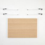 Τραπέζι σαλονιού Neda δρυς μελαμίνη λευκά μεταλλικά πόδια 90x60x45εκ ed15976 - Image 4