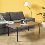 Τραπέζι σαλονιού Fonissa ανθρακί μελαμίνη μεταλλικά πόδια μαύρα 120x60x45εκ ed15978