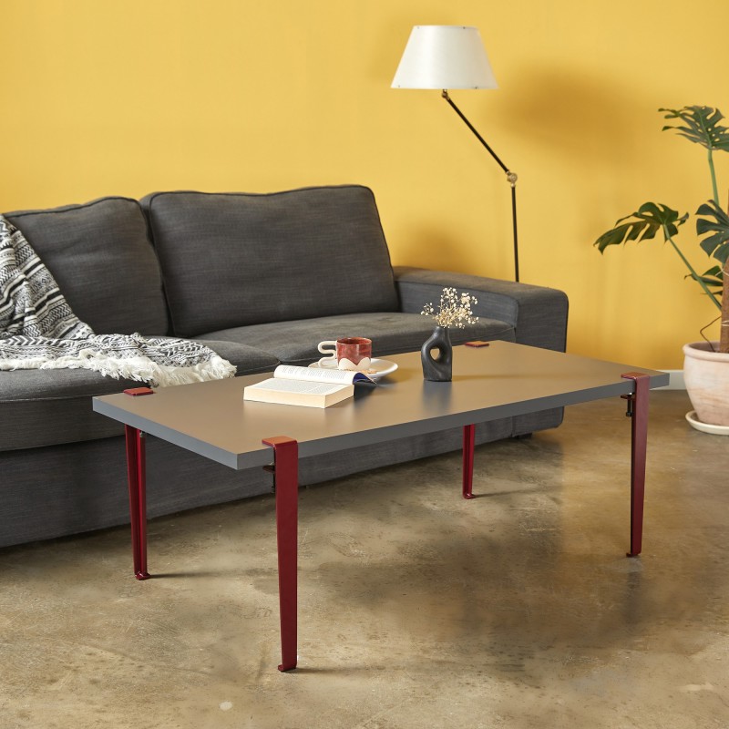 15979_0-800x800 Τραπέζι σαλονιού Fonissa ανθρακί μελαμίνη μεταλλικά πόδια κόκκινα 120x60x45εκ ed15979 - Image 1