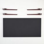 Τραπέζι σαλονιού Fonissa ανθρακί μελαμίνη μεταλλικά πόδια κόκκινα 120x60x45εκ ed15979 - Image 4