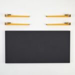 Τραπέζι σαλονιού Fonissa ανθρακί μελαμίνη μεταλλικά πόδια κίτρινα 120x60x45εκ ed15982 - Image 4