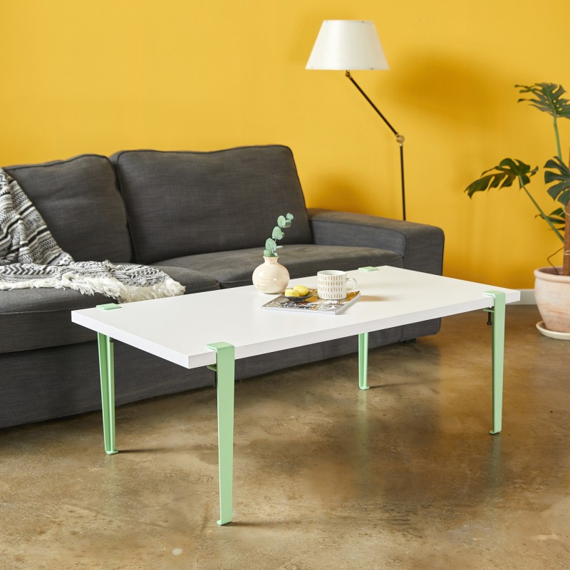 15986_0-800x800 Τραπέζι σαλονιού Fonissa άσπρο μελαμίνη μεταλλικά πόδια πράσινα 120x60x45εκ ed15986 - Image 1