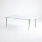 Τραπέζι σαλονιού Fonissa άσπρο μελαμίνη μεταλλικά πόδια πράσινα 120x60x45εκ ed15986 - Image 5