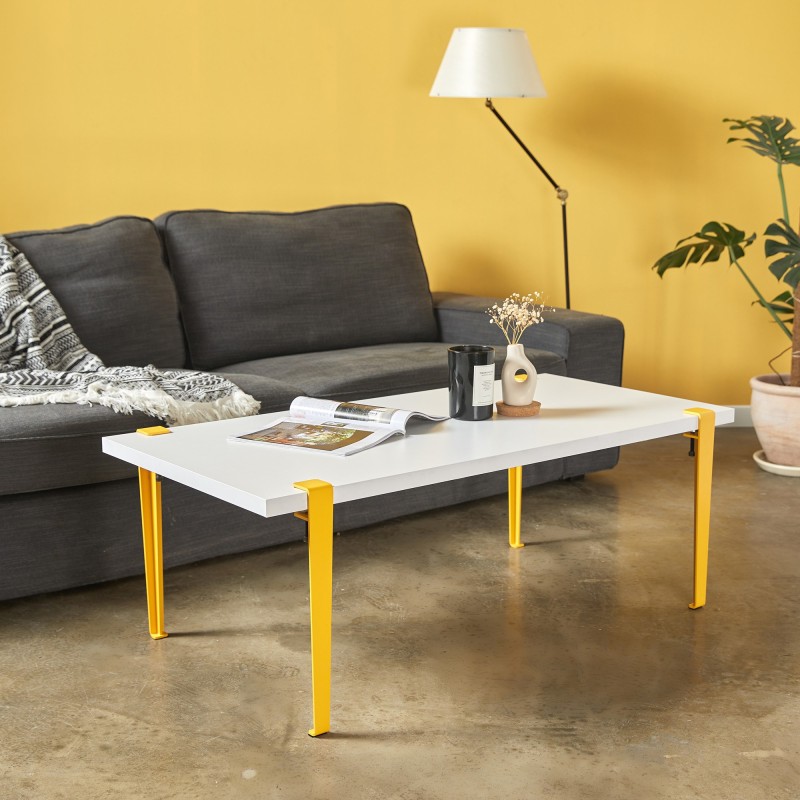 15987_0-800x800 Τραπέζι σαλονιού Fonissa άσπρο μελαμίνη μεταλλικά πόδια κίτρινα 120x60x45εκ ed15987 - Image 1