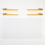 Τραπέζι σαλονιού Fonissa άσπρο μελαμίνη μεταλλικά πόδια κίτρινα 120x60x45εκ ed15987 - Image 4