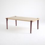 Τραπέζι σαλονιού Fonissa δρυς μελαμίνη μεταλλικά πόδια κόκκινο 120x60x45εκ ed15989 - Image 5