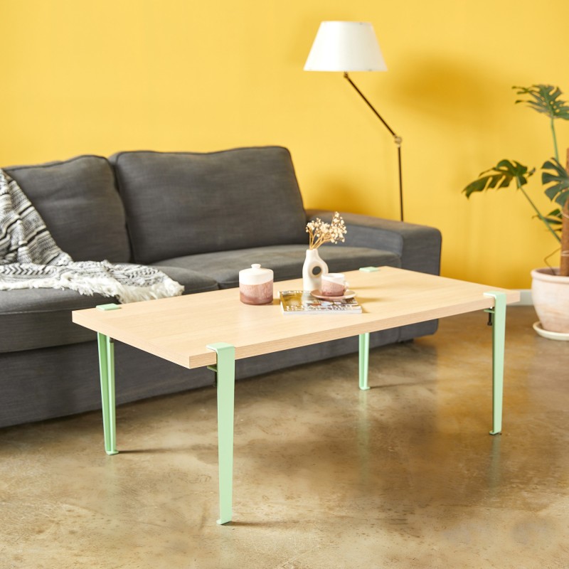 15990_0-800x800 Τραπέζι σαλονιού Fonissa δρυς μελαμίνη μεταλλικά πόδια πράσινα 120x60x45εκ ed15990 - Image 1