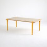 Τραπέζι σαλονιού Fonissa δρυς μελαμίνη μεταλλικά πόδια κίτρινα 120x60x45εκ ed15992 - Image 5