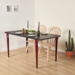 Τραπεζαρία Eurotas ανθρακί κόκκινο μελαμίνη 120x60x75εκ ed16007