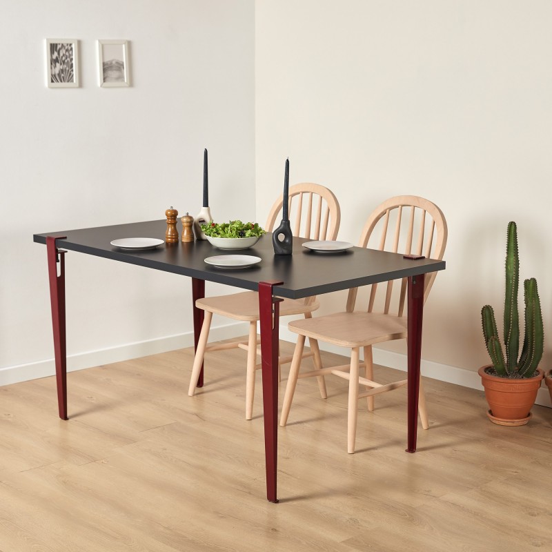 16007_0-800x800 Τραπεζαρία Eurotas ανθρακί κόκκινο μελαμίνη 120x60x75εκ ed16007 - Image 1